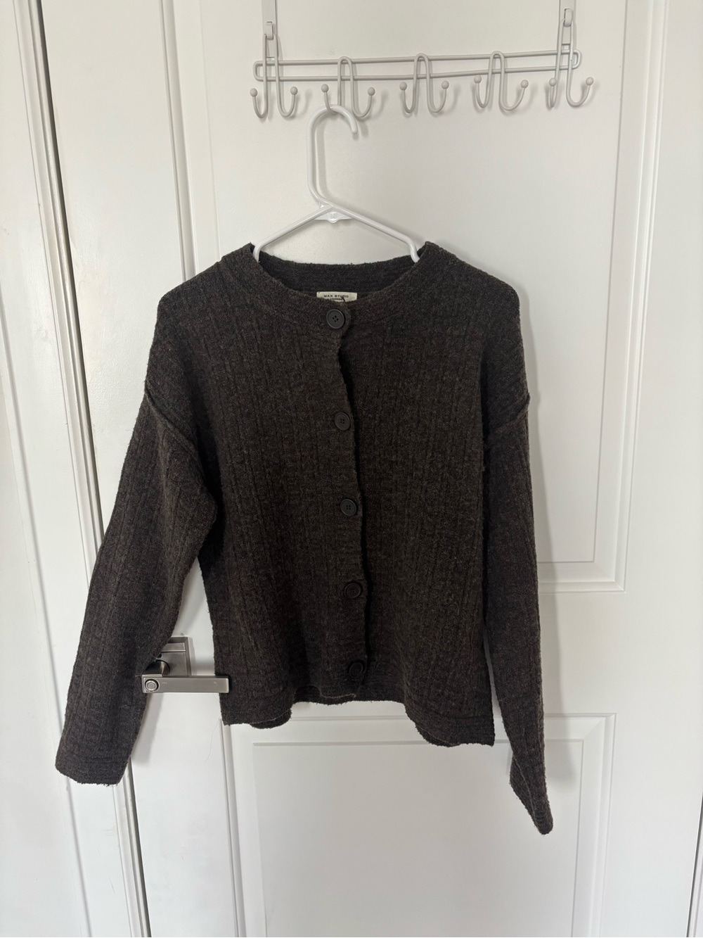 Max Studio Dark Brown Button-Front Knit Cardigan